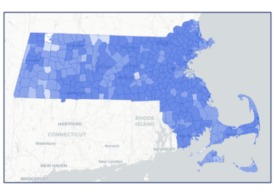 Mapping Portal screen shot of Massachusetts and broadband coverage